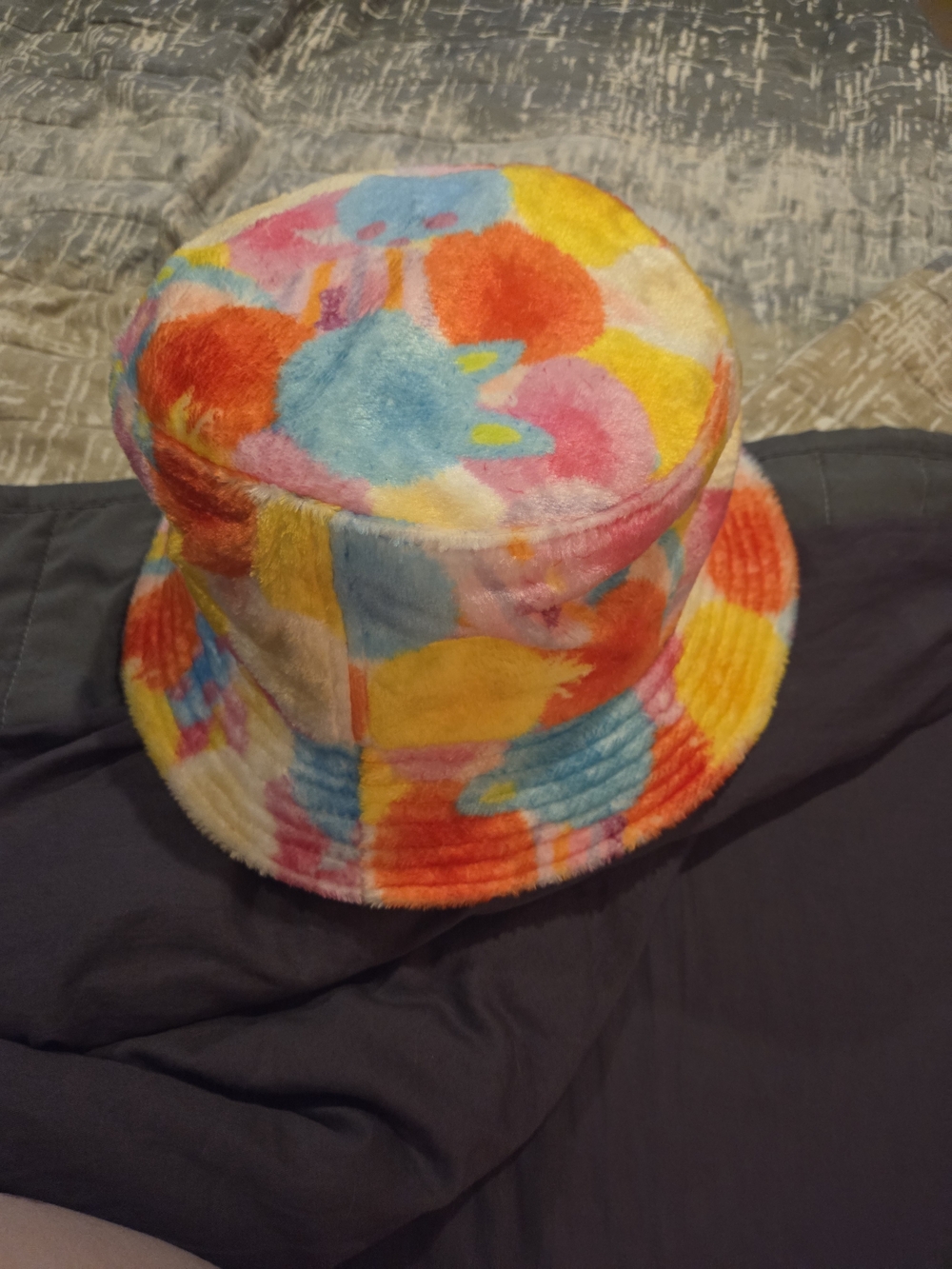 Disney Plush Multicolor Bucket Hat - Pink, Blue, Yellow, Orange